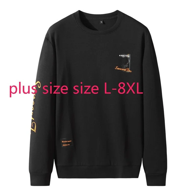 

Spring Fashion Super Large New Arrival And Autumn Young Men Printed Sweatshirts O-neck Casual Plus Size LXL2XL3XL4XL5XL6XL7XL8XL