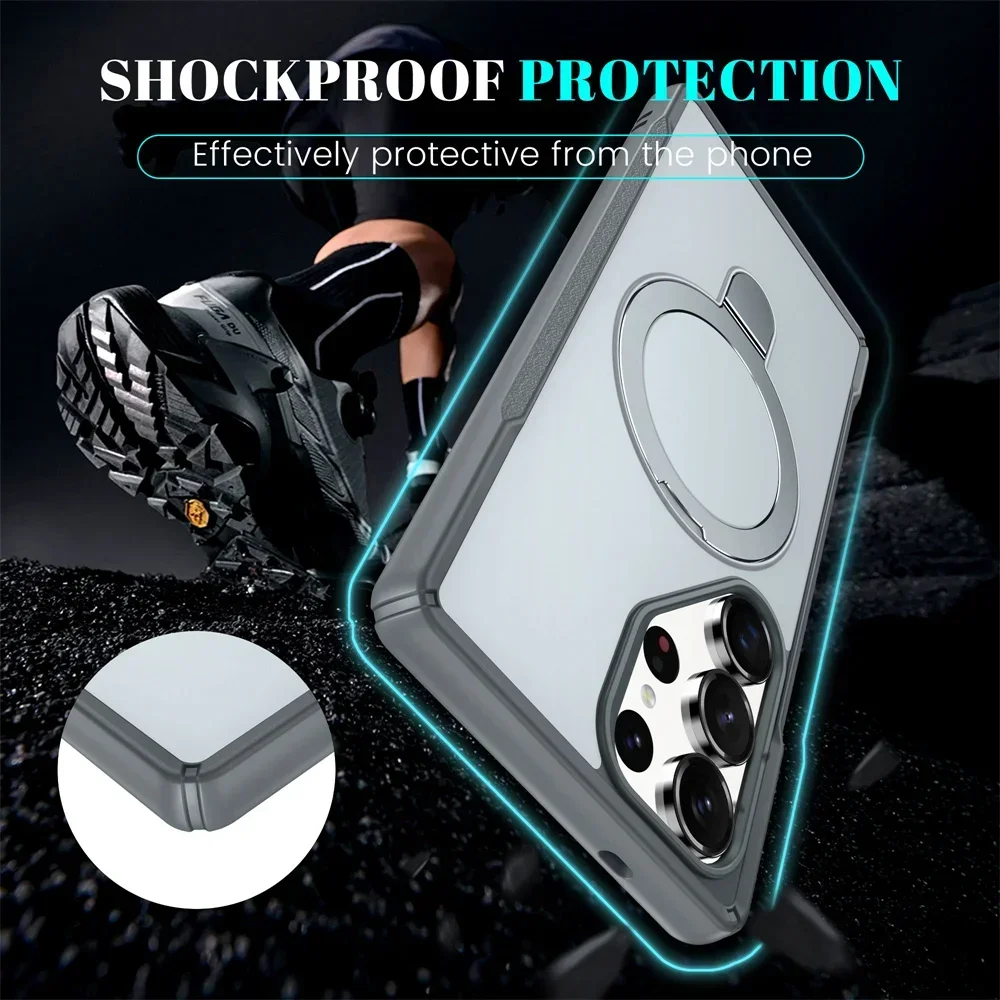 Magnetic Wireless Charger Phone Case with Stand - Protective Cover