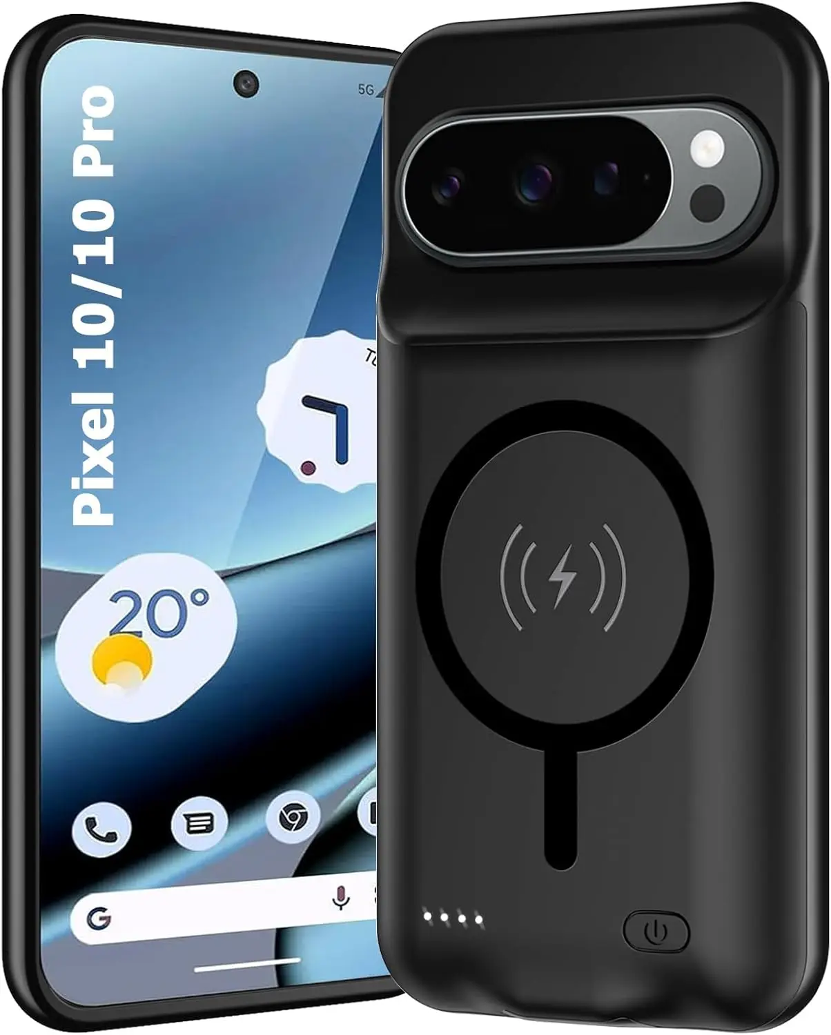 구글 픽셀 6A 7A 8A 9 10 Pro XL 9A용 부드러운 실리콘 무선 배터리 충전 케이스, 마그네틱 보조배터리 충전 커버 6A 7A 8A