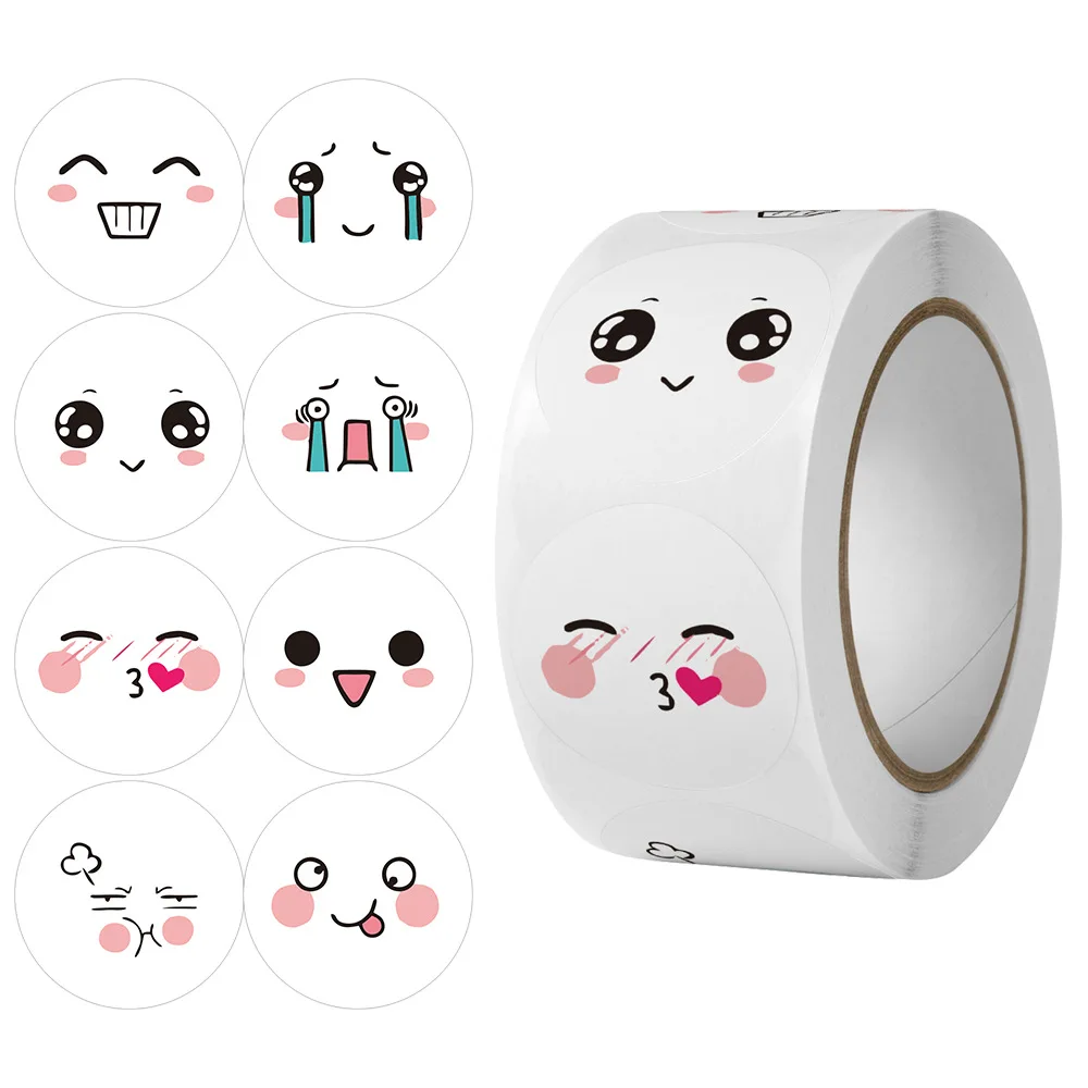 100-500pcs 2.5cm Cute Funny Expressions Smiling Faces Children's Stickers Packaging Labels Sealing Scrapbooking Stickers decorative stickers self adhesive stickers adhesive stickers smile face stickers smiley stickers