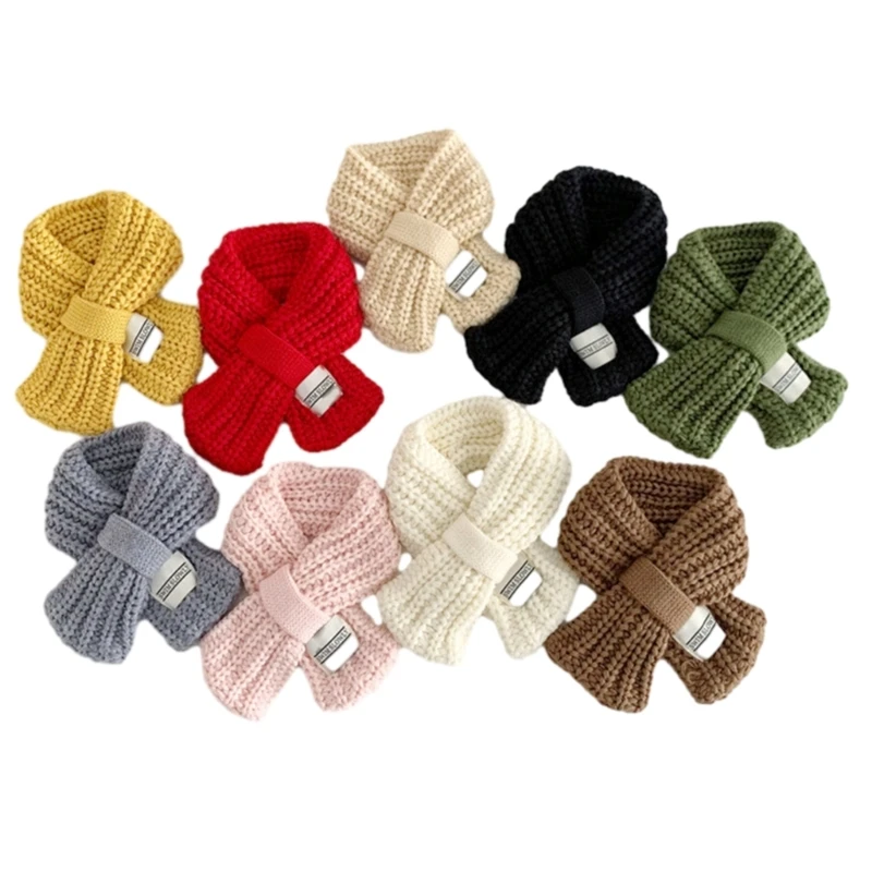 Soft and Warm Kids Scarf Knitted Neck Warmer Cosy Neckerchief Breathable Long Muffler New Year Gift for 3-12T Boys Girls