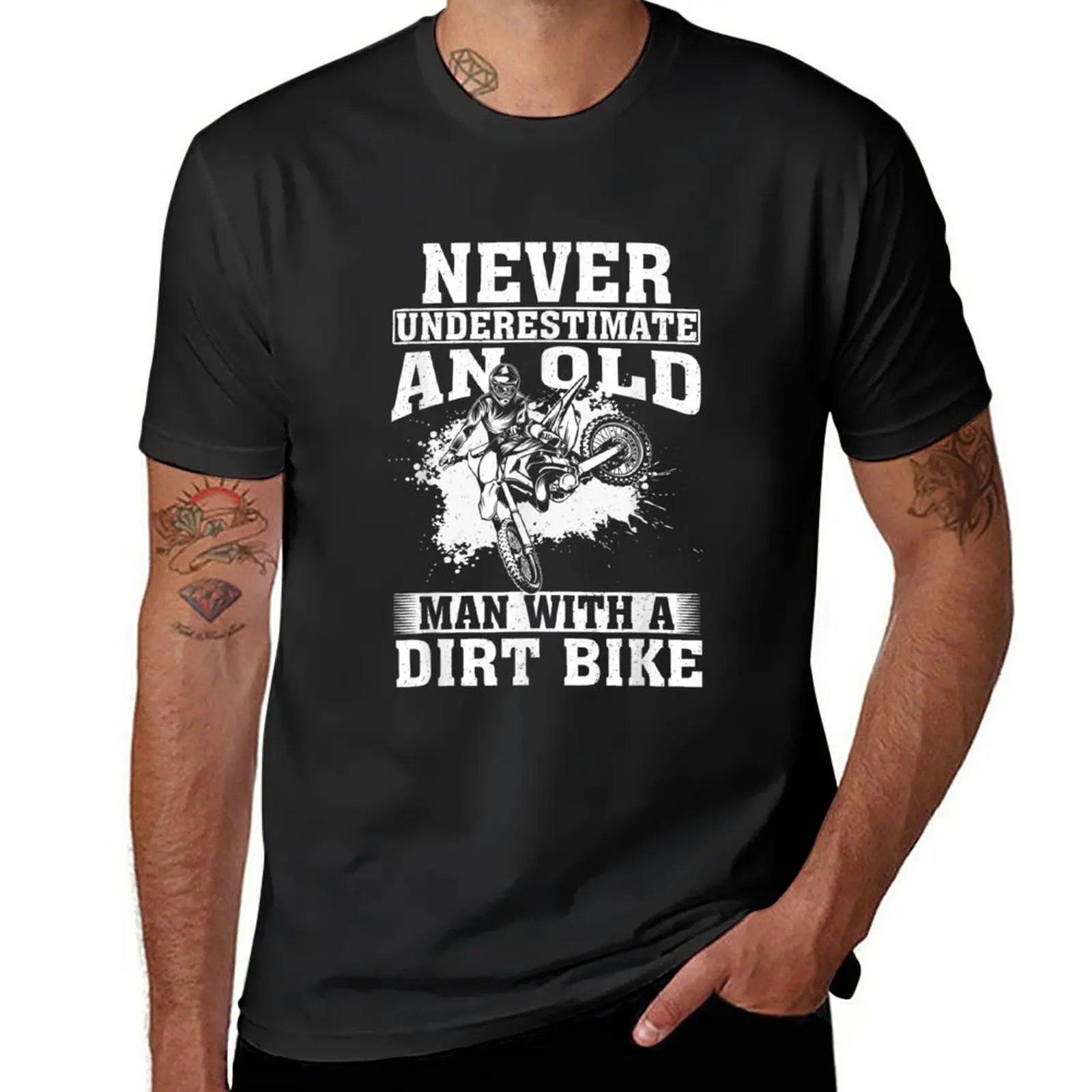 

New Never Underestimate An Old Man With A Dirt Bike T-Shirt custom t shirts aesthetic clothes men workout shirt