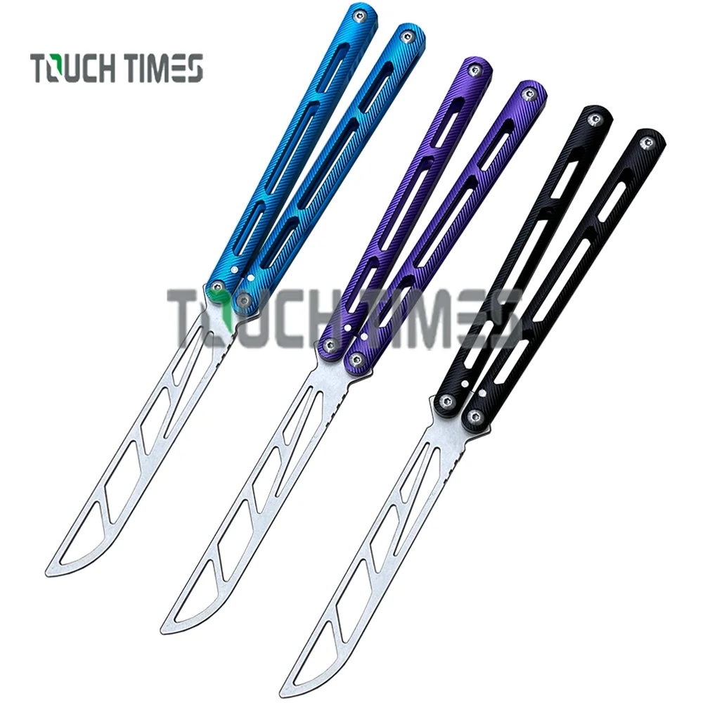 

TOUCH TIMES Tsunami Clone 7075 Aluminum Channel Handle Balisong Trainer Butterfly Traienr Knife Bushings System Free-swinging