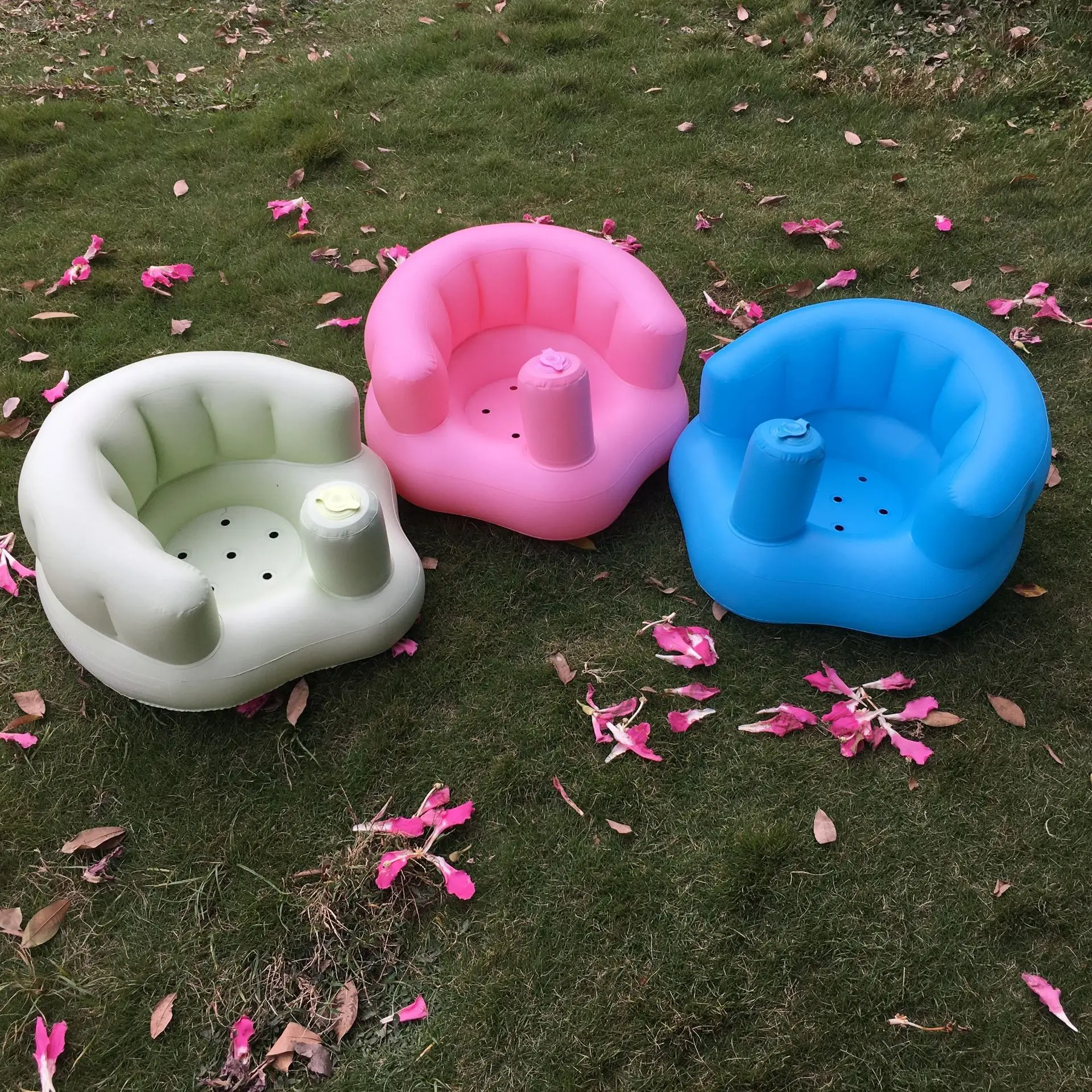 Baby Kid Inflatable Seat Baby Seat Portable PVC Learn to Sit Stool Sofa for Bedroom Bathroom Infant Dining Lunch