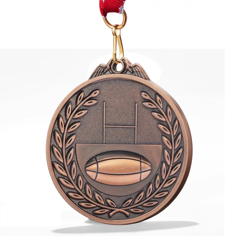 Customized Creative Rugby Medal, Gold, Silver, Bronze Honor, Children's Student Games, Competition Trophy, Medals Souvenir, 3Pcs