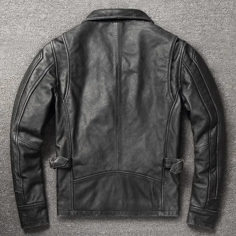 Leather Jacket for men leather jacket Men Cowhide Natural quality Genuine brown CC Shop.Dermis