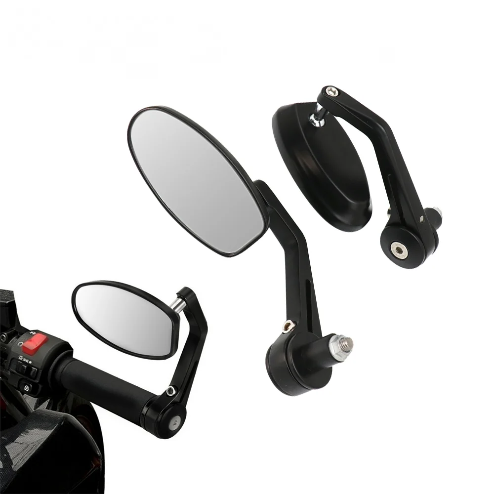 

2Pcs/pair Universal Motorcycle Rearview Mirrors 7/8&quot Handlebar End For YAMAHA DUCATI Cafe Racer Victory Triumph Daytona Moto