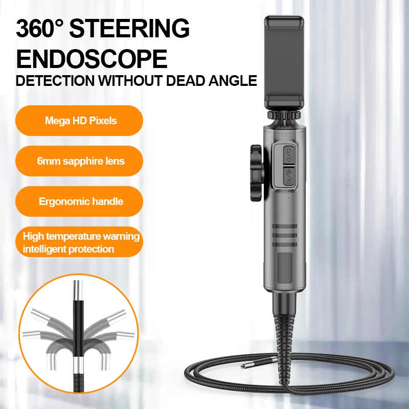 Endoscope Camera Articulating Borescope With LED Two-Way Borescope Inspection Camera HD1080P Endoscope Automotive Scope For IOS Android