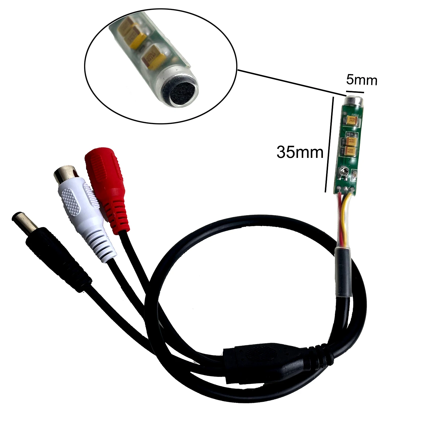Uvusee Mini RCA CCTV Microphone High Sensitive Pickup Audio Mic Microphone Cctv Security Camera DVR System