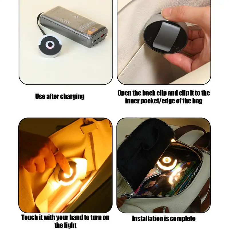 Mini Searchlight lady Cosmetic Bag Lighting mini lamp Portable Outdoor Cycling Light with Clip Sensor Touch Light night Lights
