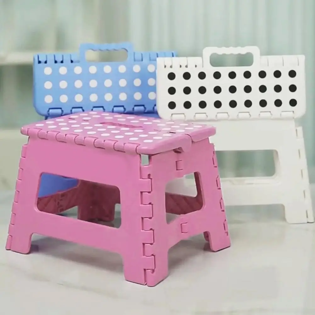 Plastic Folding Step Stool Portable Lightweight Hold 300Lbs Heavy Duty Outdoor Camping Hunting Picnic Fishing Mini Collapsible C