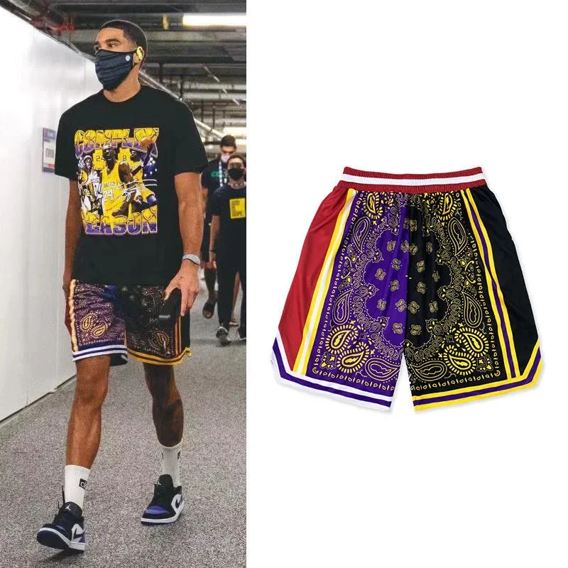 Celtics Tatum American Men's Basketball Training Retro Casual Shorts Running Pants Quick Dry Hip Hop Sportswear Long Trousers