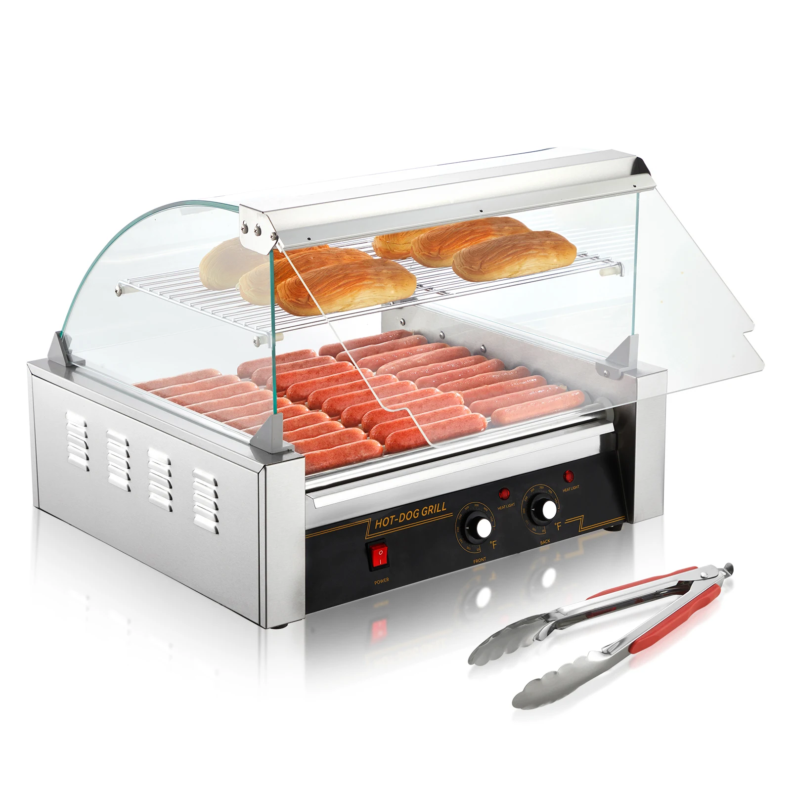 SucceBuy 5/7/11 Commercial Hot Dog Roller Electric Sausage Maker Barbecue Grill Machine for Camping Party Home Appliance 110V 1