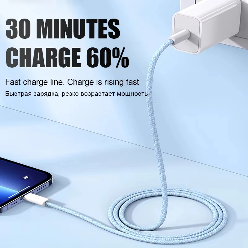 Apple iPhone 16 15 Pro Max Plus 미니 고속 충전 다채로운 데이터 라인 2M 1M 전화 액세서리 용 35W USB 유형 C-C 케이블