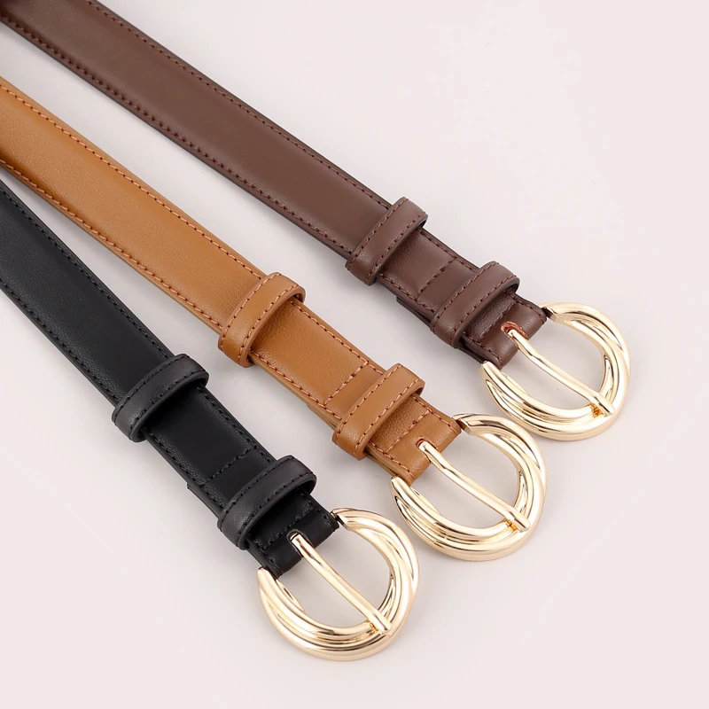 25mm classic stylish split leather belt for women
