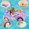 Baby Pool Float with Canopy Cartoon Car Toddler Inflatable Swim Pool Float Seat Boat Infant Floating Ring Summer Beach Water Toy 4