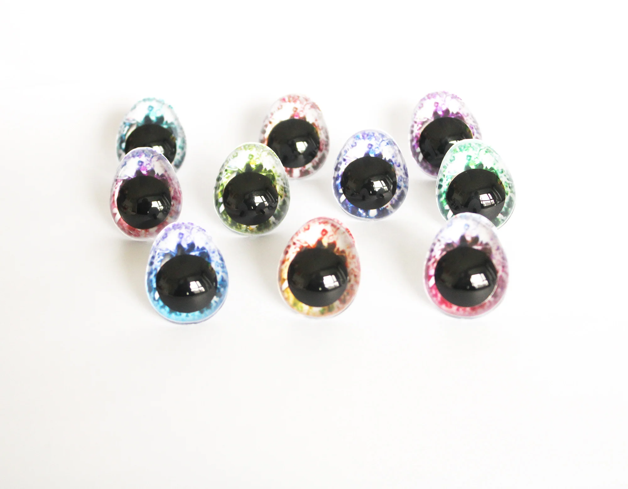 타원형 반짝이 장난감, 동물 눈 투명 인형, 핸드 프레스 와셔, 크기 option-MT5, 13x16mm, 17x20mm, 22x26mm, 로트 당 20 개