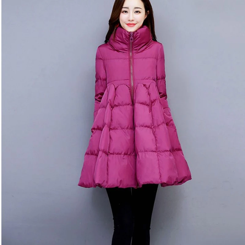 

2023 Winter Down Cotton Jacket Women Parka Korean Fashion Thick Warm Cotton Jacket Long Sleeve Waterproof Jacket Black Green