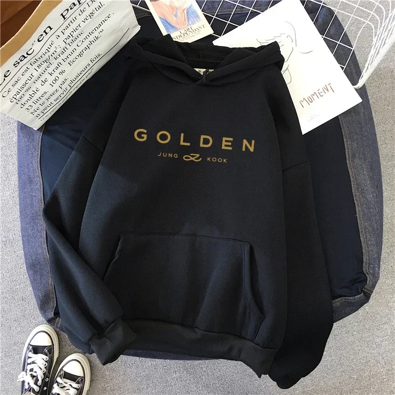 Women's K-pop Jungkook Fans Printed Hoodies – Fashionable Casual Comfort Pullover Sweaters for Fall and Winter