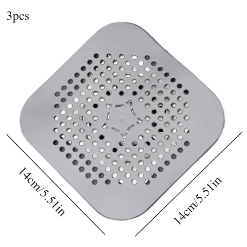 3pcs Drain Hair Catcher Filter Sink Anti-blocking Strainer Bathtub Shower Floor Silicone Stopper Cover Kitchen Bathroom Accessor sink filter shower drain catcher hair drain catcher floor drain hair catcher drain hair catcher