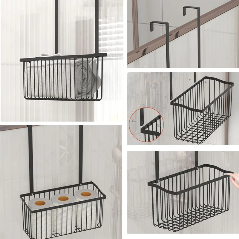 1pc Over Door Shower Caddy Bathroom Storage Rack Bathroom Hanging Shelf Double Layer Shower Shelf Caddy Bath Baskets shower caddy basket