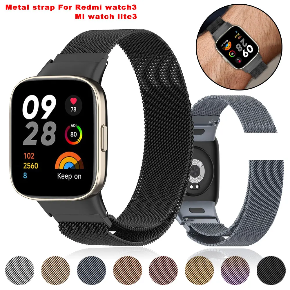 

Ремешок из нержавеющей стали для часов Redmi Watch 3 / Xiaomi Mi Watch lite3, металлический браслет, аксессуары для умных часов