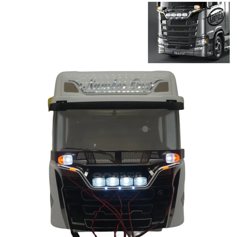 Tamiya Cnc Rod Lamp Led Light Spotlight Per Tamiya 1/14 Rc Truck Scania 770S 56371 56323 Actros Volvo Tractor Trailer Lesu Parts