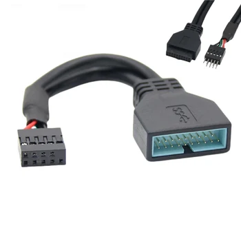 Cavo Flessibile da 9 PIN Femmina a 20 PIN Maschio per Scheda Madre, Adattatore USB 2.0 a USB 3.0 per Trasferimento Dati, Cavo di Prolunga in Rame per Case PC