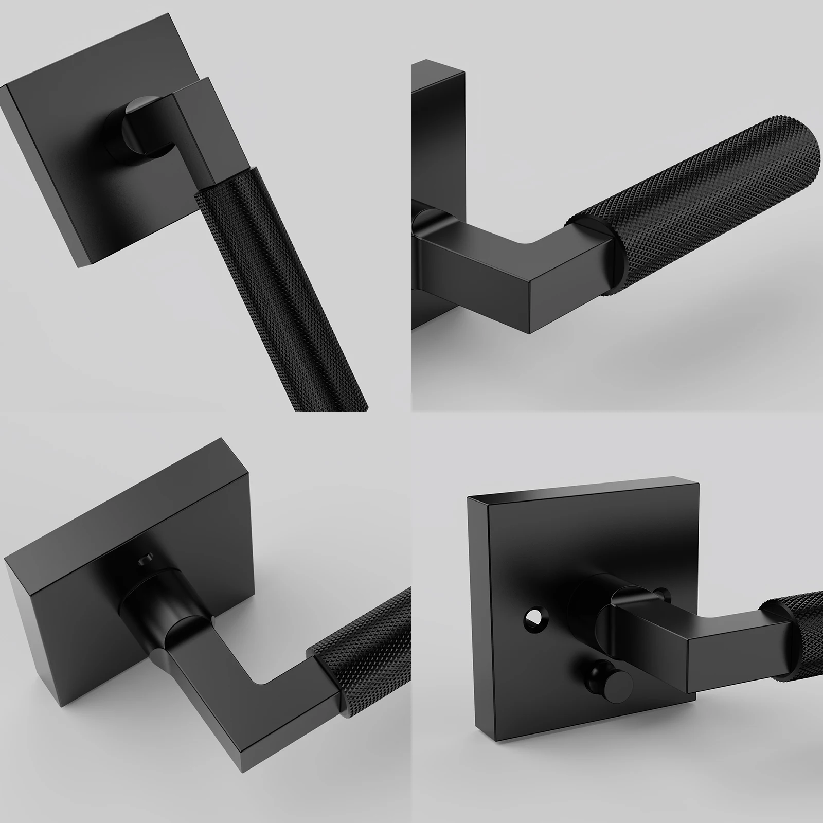 Viladepot Privacy Door Handle Knurled Handle Lever Bedroom Bathroom Passage Door Lock Reversible Keyless