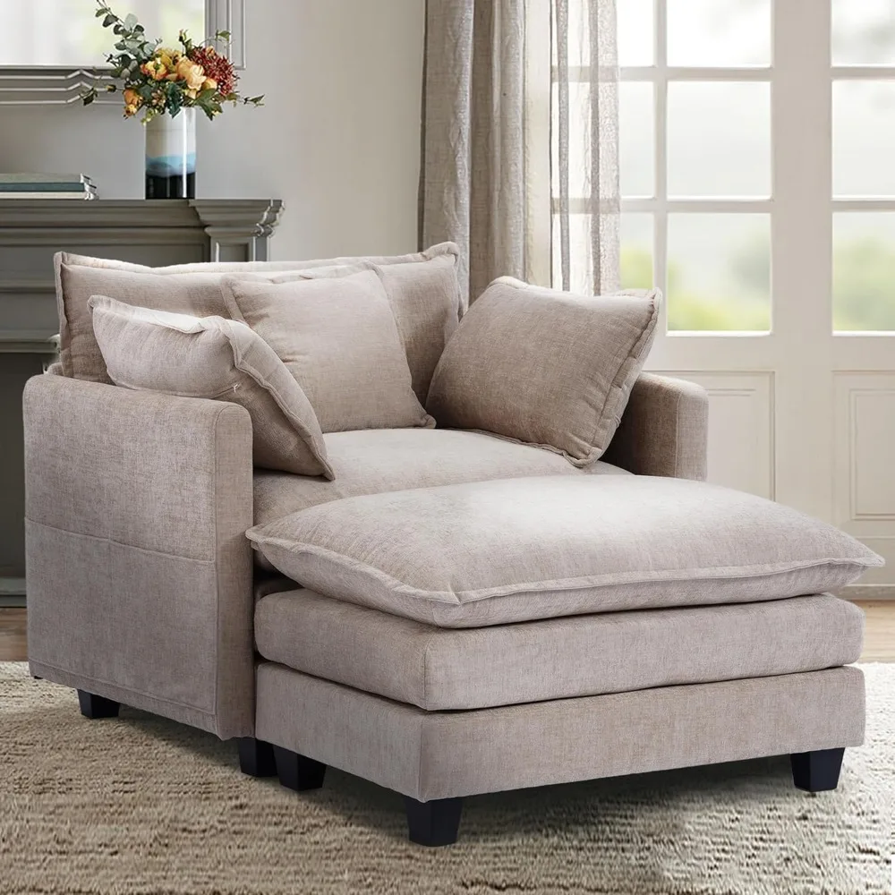 Chenille Lounge Chair 1