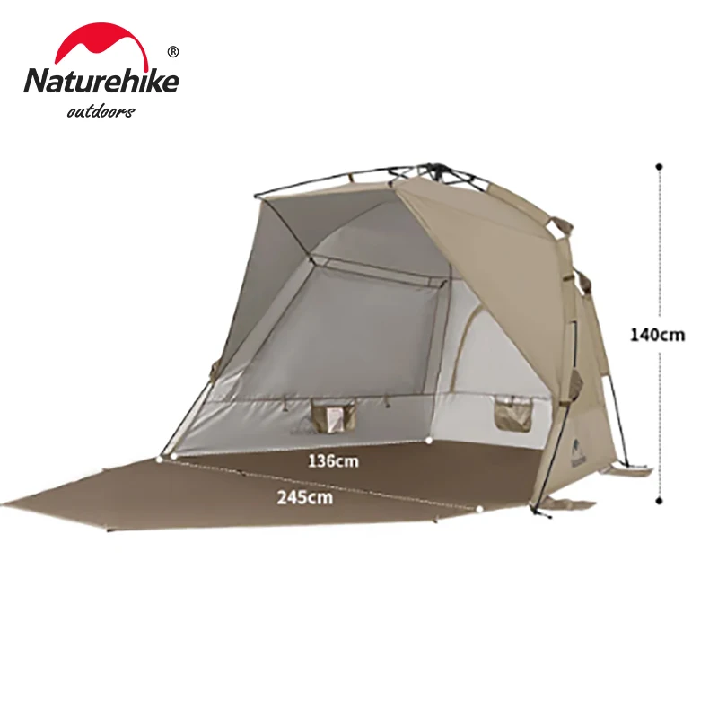 巨大テント ピクニック用 ビーチ用 キャンプテント 在庫売りつくし Naturehike-すばやく自動的に開くビーチテント,家族旅行