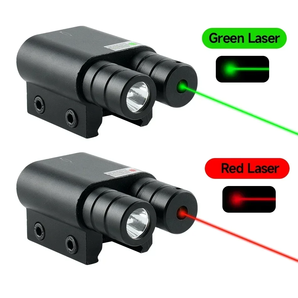 Red/Green Dot Laser Sight Pistol Airsoft Shotgun Accessories 20mm Rail Mount Hunting Tactical Compact Flashlight Laser Sight