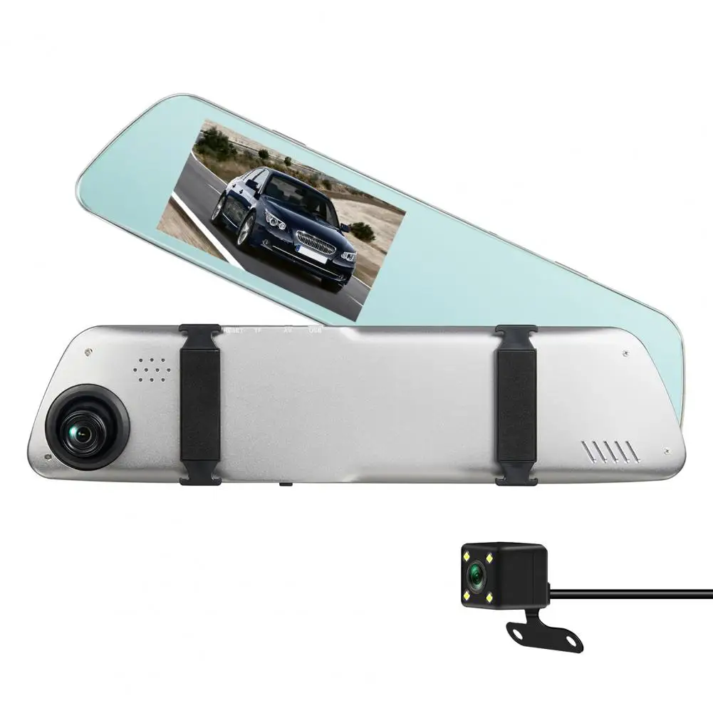 Dash Cam 4 In 24H Car DVR Camera Video Recorder Rear View Dual Lens Black  Box HD Cycle Recording Video Mirror Recorder Black Box - AliExpress