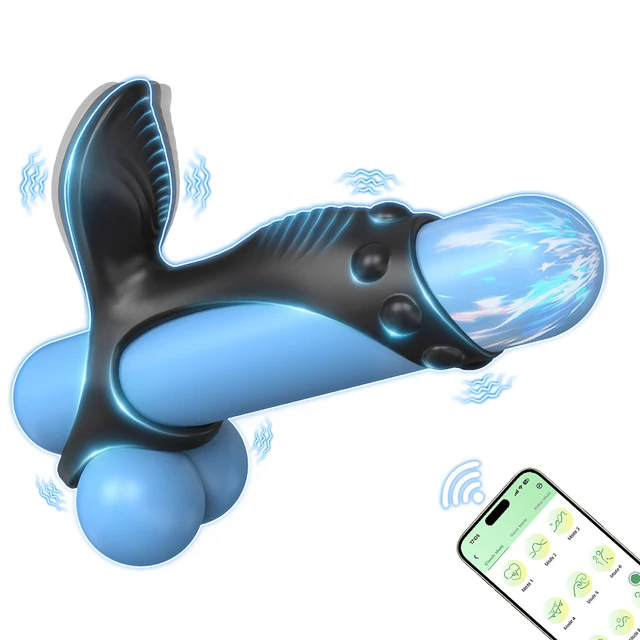APP-Steuerung, vibrierender Penisring für Männer, Ejakulation, Verzögerung, Penetration, Vibrator, Eichel, Klitoris, Penisring, Sexspielzeug für Paare