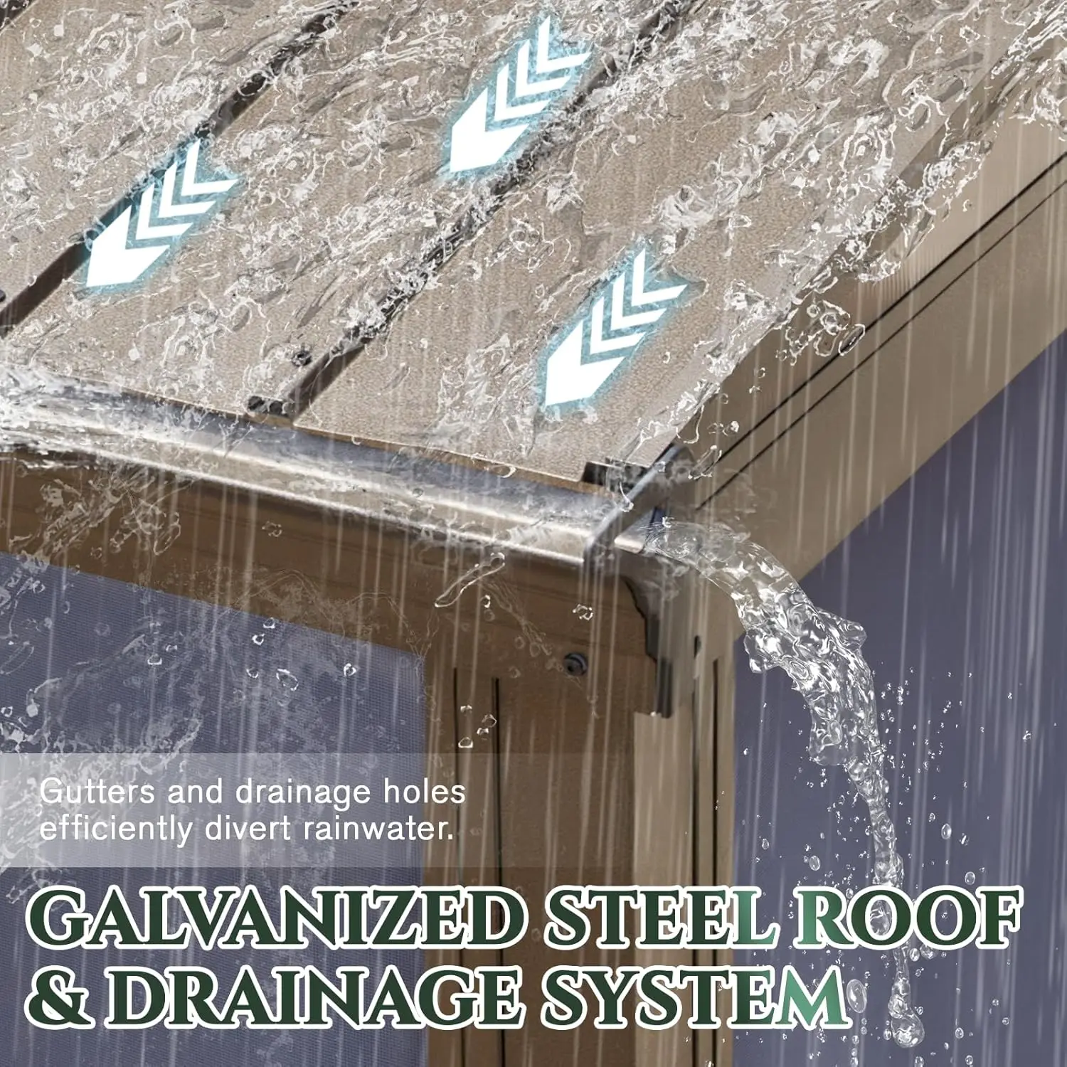 10 x 12FT Wall-Mounted Sunroom with Removable 3-Sided Doors & Aluminum Frame, All-Weather Sun Room with Galvanized Steel Roof