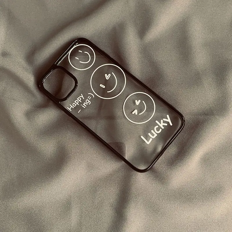 Lucky Side Smiling Face Clear Phone Case