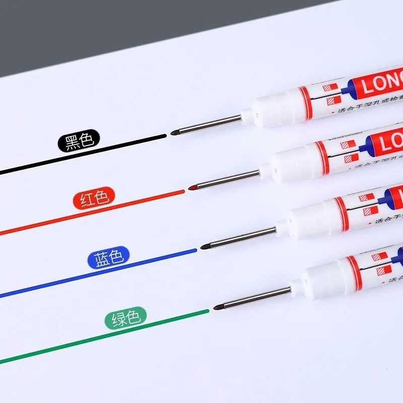 White Long Head markers pen Deep Hole Marker Pen Carpenter Pencil Bathroom Woodworking Decor Marking Pen Tool 20/30mm 3Pcs/set