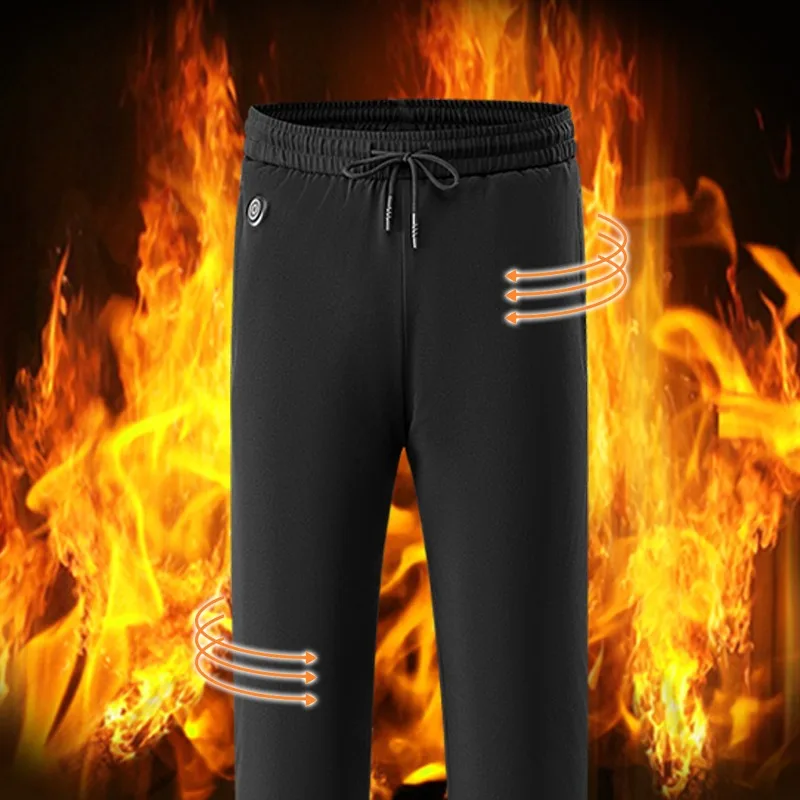 COMXZ Men's Outdoor Sports Down Pants 10-Zone Warmth Wool Lined Coldproof Trousers Winter Camping Fishing Functional Wear 패딩바지