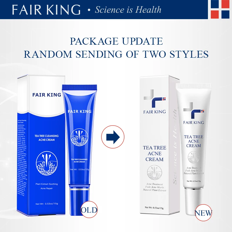 FAIRKING Tea Tree AcneCream Fade Pimples Skin CareScars Repair Removal Pore Shrinking Control Moisturizing Smoothing Skin Care