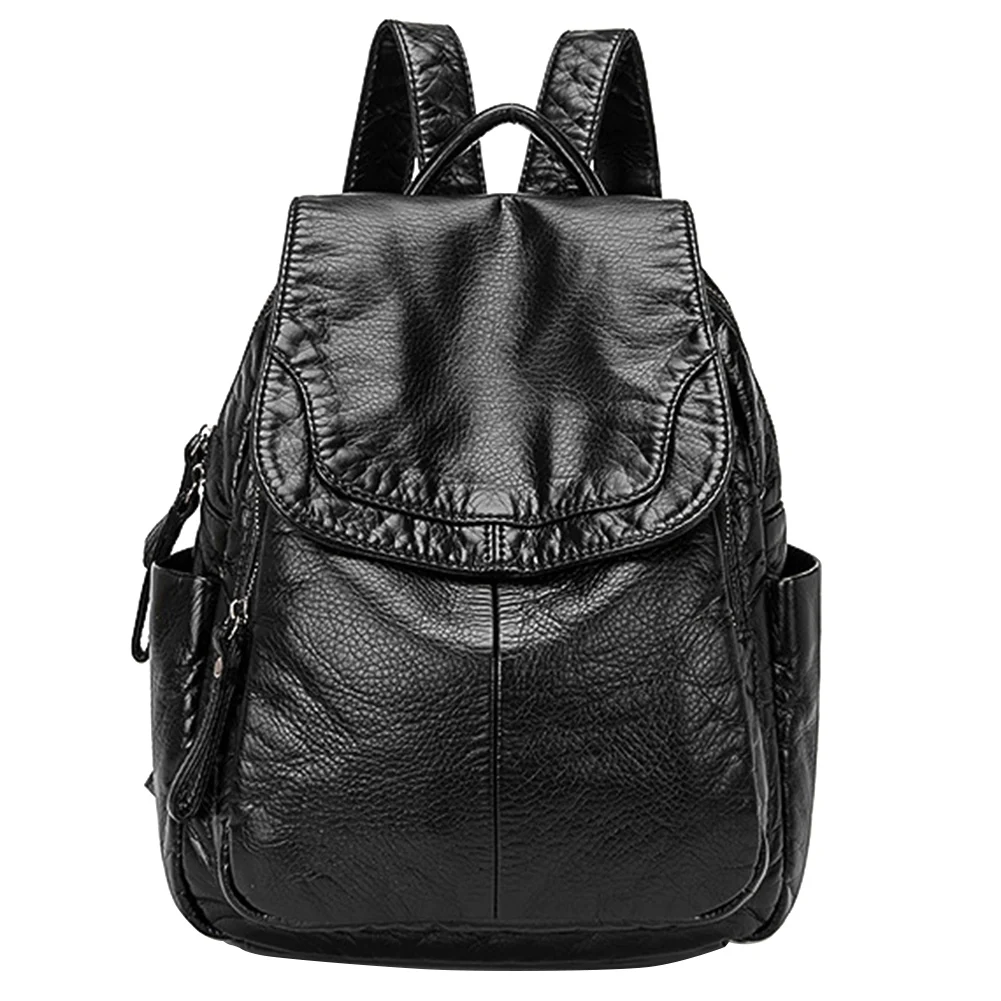 

Повседневная женская школьная сумка из мягкой кожи, рюкзак из промытой кожи для девушек, маленькая дорожная сумка для школы