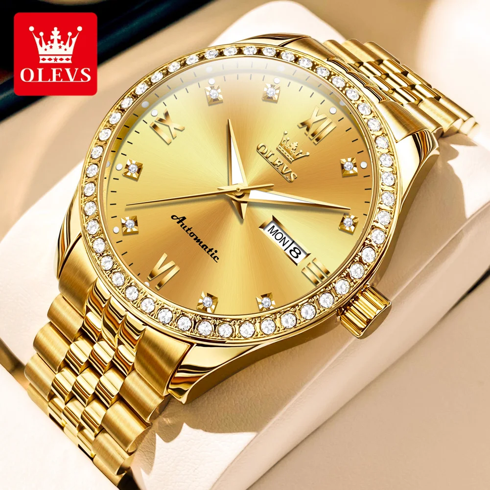 OLEVS (Rolex Style) Automatic Men's Watches Luxury Diamond Stainless ...