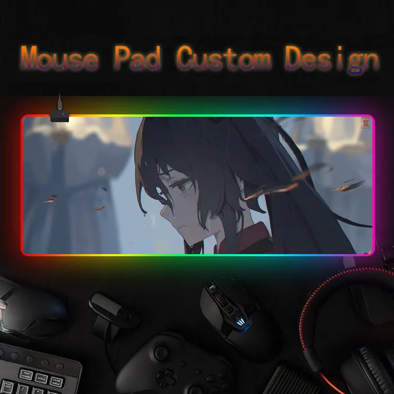 

Anime cartoon Genshin Impact hu tao art mouse pad, RGB landscape personalized mouse pad
