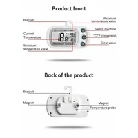 Thermomètre de réfrigérateur avec crochet Anti-humidité réfrigérateur congélateur électrique affichage LCD thermomètre numérique moniteur de température 4