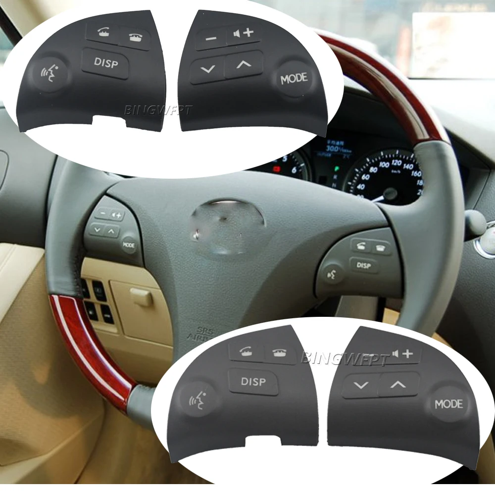 

1Set L+R Steering Wheel Volume Control Multifunctional Button Switch Cover For 2006-2012 Lexus ES350 84250-33190 Black Gray