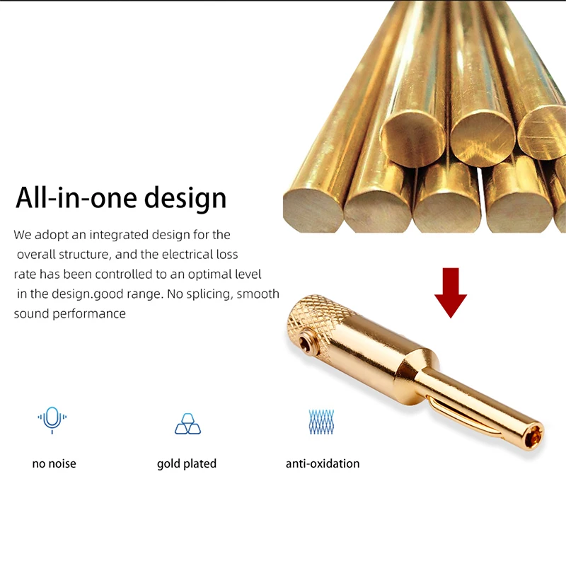 YYTCG 2pairs/4pcs Banana Plug Connector Corrosion-Resistant Banana Connector for Audio Video Amplifier Speaker Cable Jack