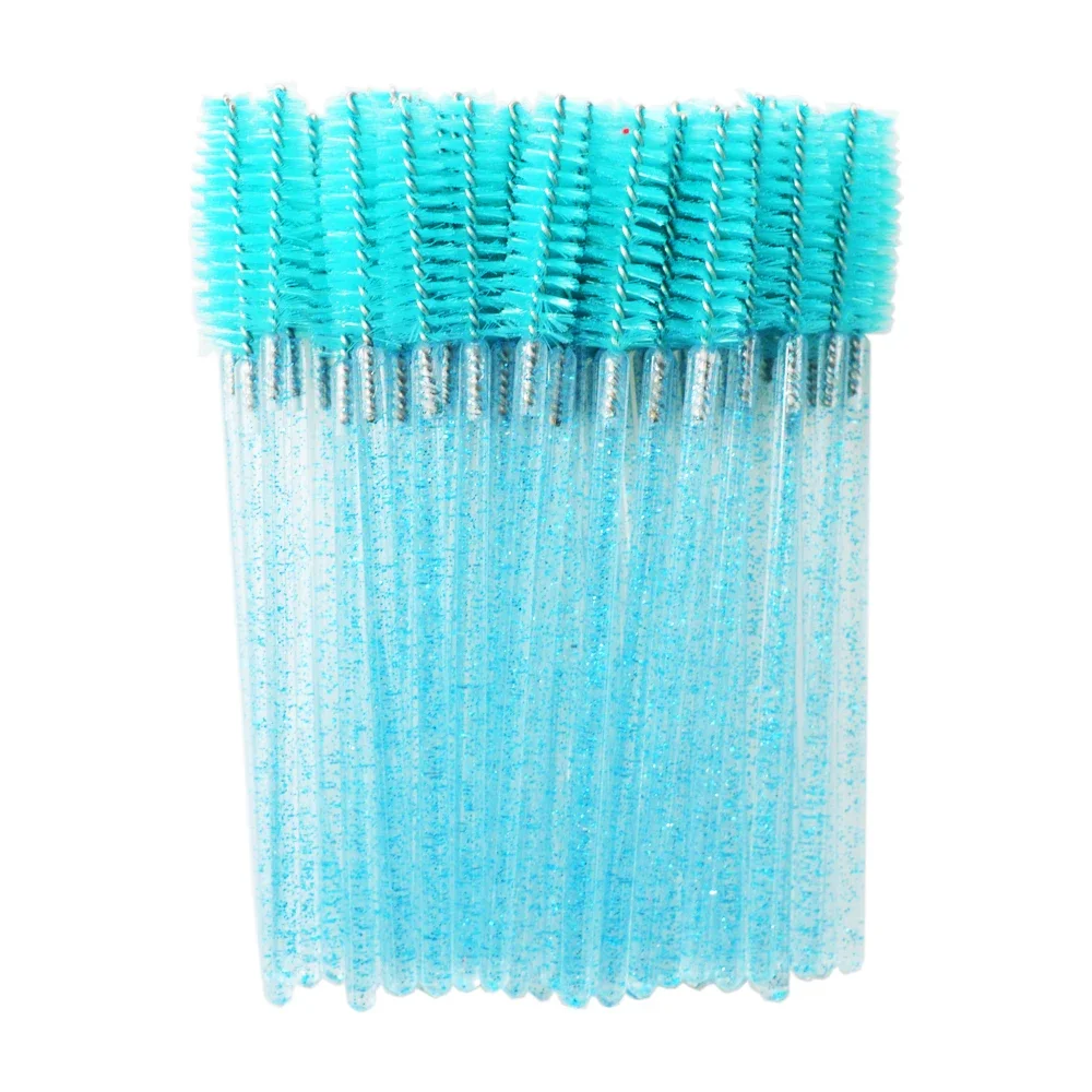 50Pcs Individual Disposable Mascara Wands & Combs - Assorted Colors, for Eyelash Makeup, Lash Comb & Mascara Application Tools