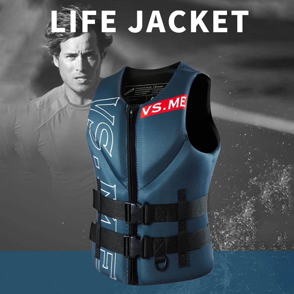 Neoprene Life Jacket for Adult, Super Buoyancy, Surf Raft, Kayak, Fishing Jet Ski, Water Sport, Swimming Rescue life jacket adult professional super buoyancy surf vest water sports kayak motorboat drifting vest rescue lifeguard life vest