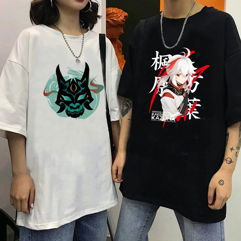 

Genshin Impact T Shirt Women Kawaii Hu Tao Graphic T-shirts Xiao Kaedehara Kazuha T-shirt Unisex Hip Hop Tops Harajuku Clothes