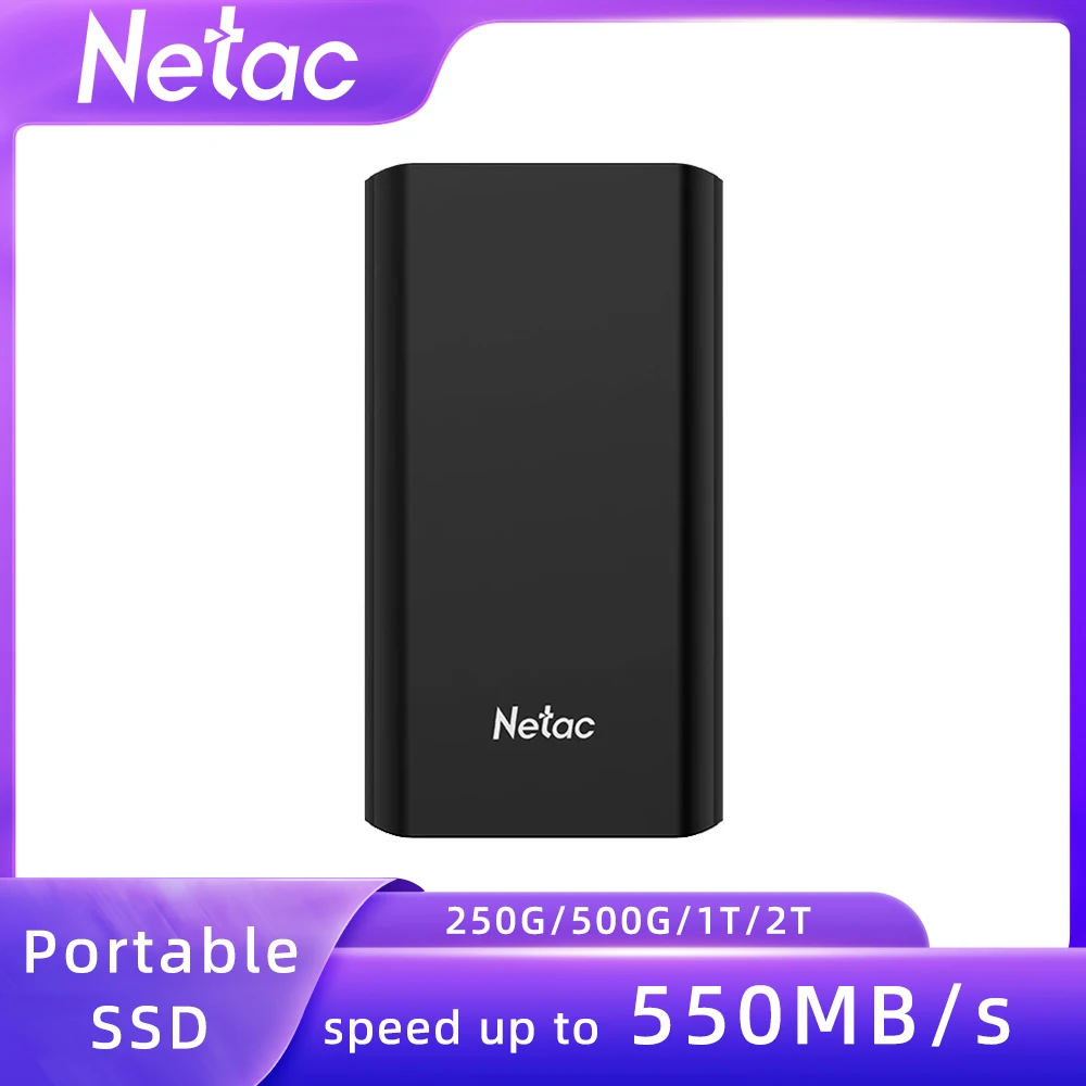 Netac Portable External SSD 1TB 2TB 500GB 250GB External Hard Drive 550MB/s Solid State Disk Type-C For Laptop Phone PS4 external hard drive internal solid state drive
