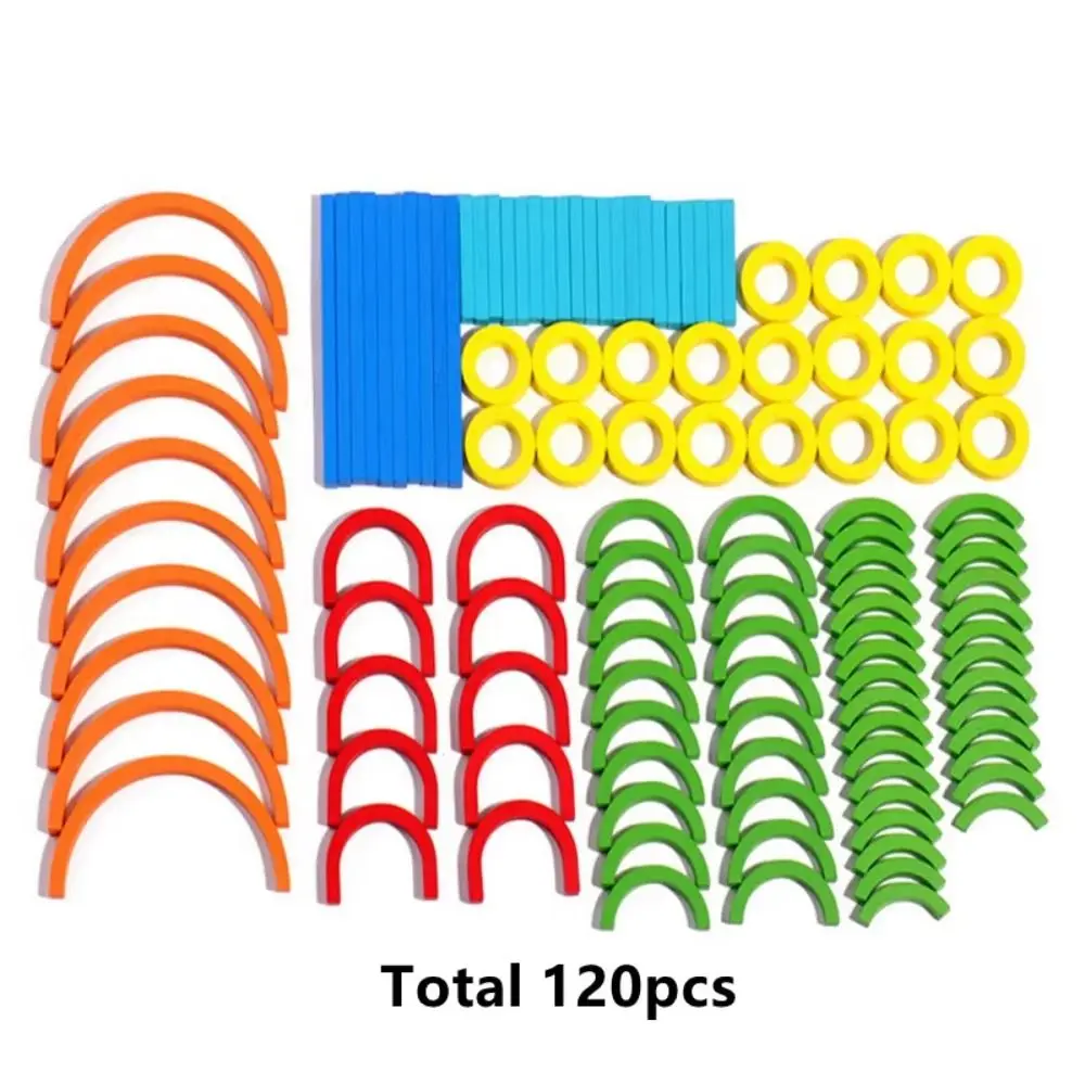 Sticks and Rings Wooden Sticks Puzzle Intelligence Game Montessori Rings Puzzle Montessori Puzzle Educational Colorful